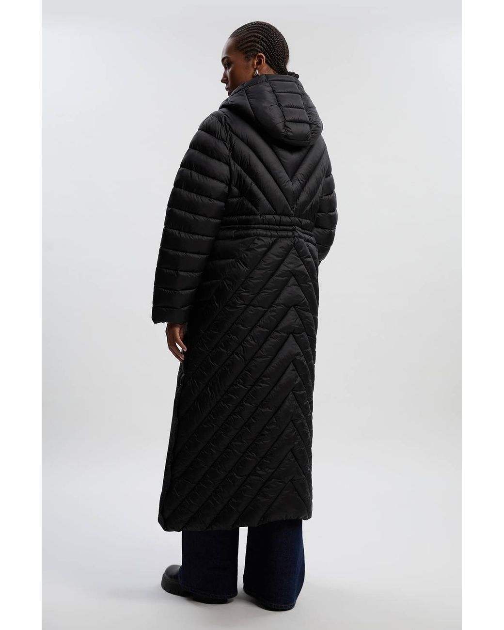 Karen Millen Black Plus Size Lightweight Packable Maxi Coat