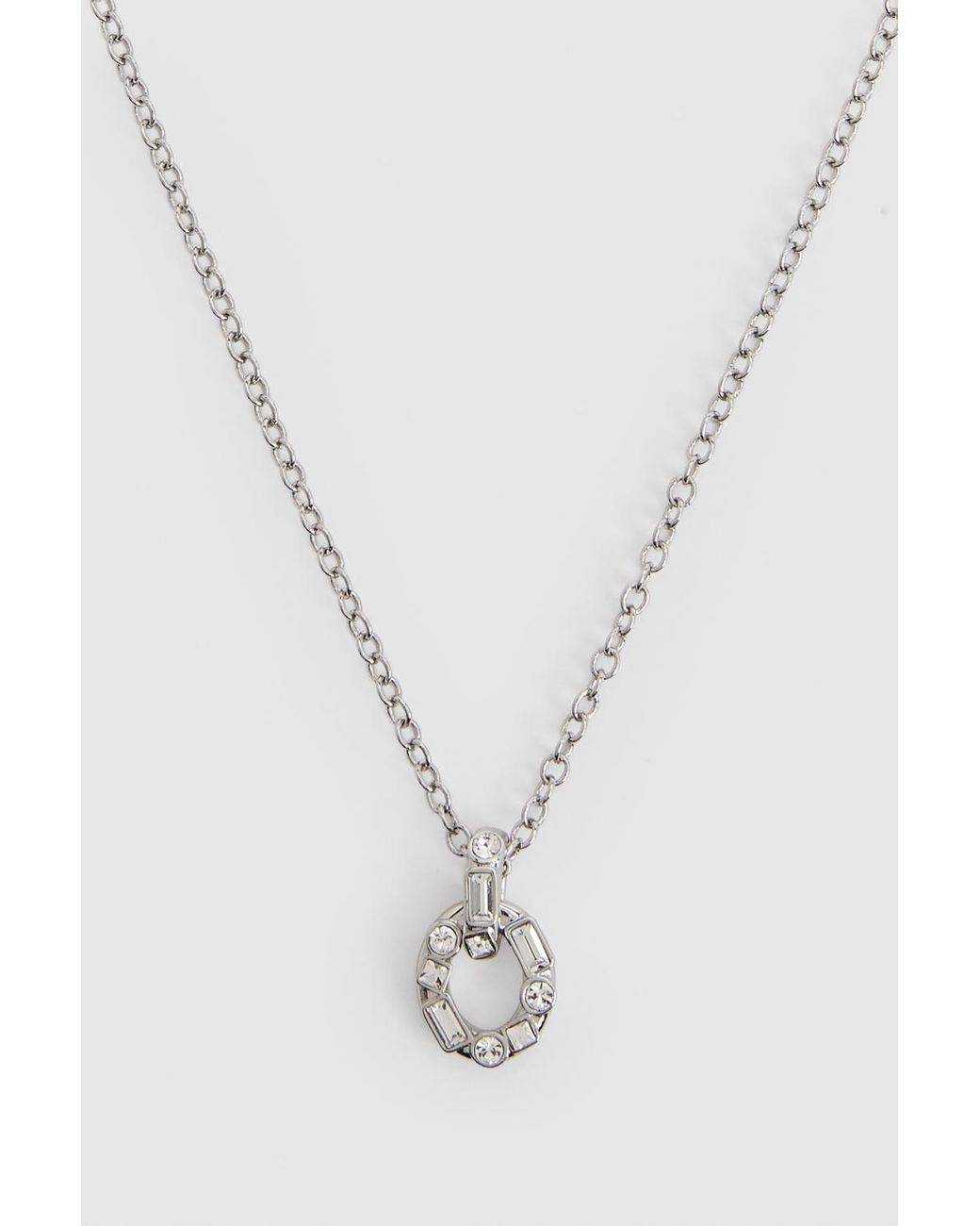 Karen Millen Brown Crystal Chain Link Pendant Necklace