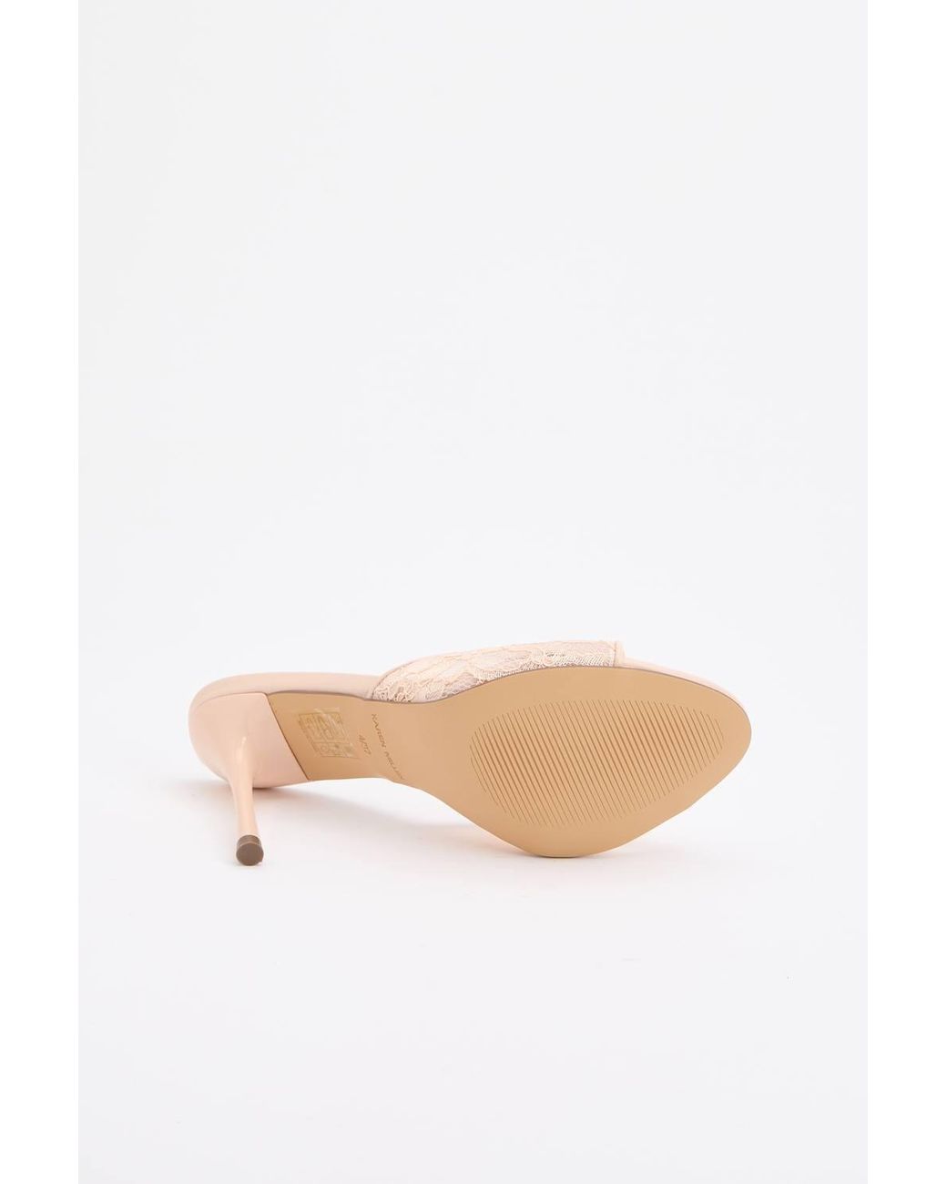 Karen Millen Natural Lace Peep Toe Mule