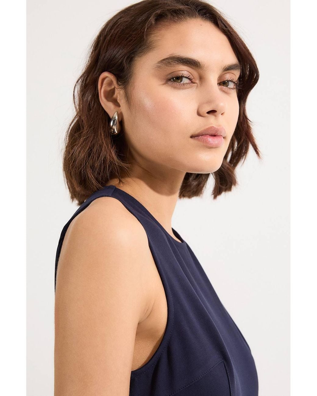 Karen Millen Blue Wedding Guest Dresses Forever Ponte And Georgette Jersey Pleated Maxi Dress