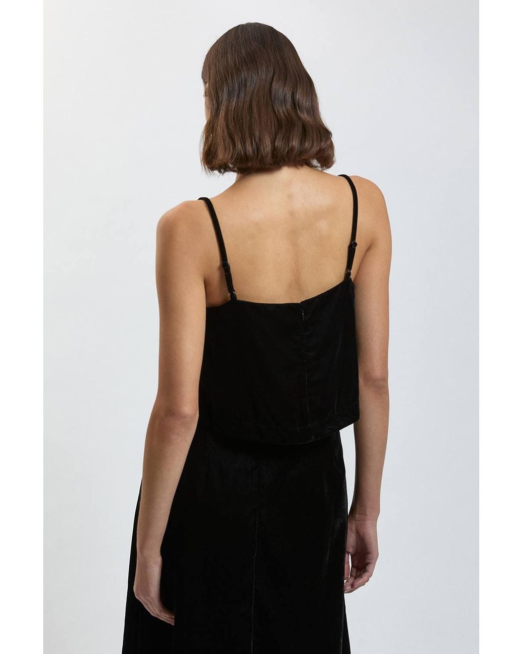 Karen Millen Black Velvet Cutwork Co-Ord Cami Top