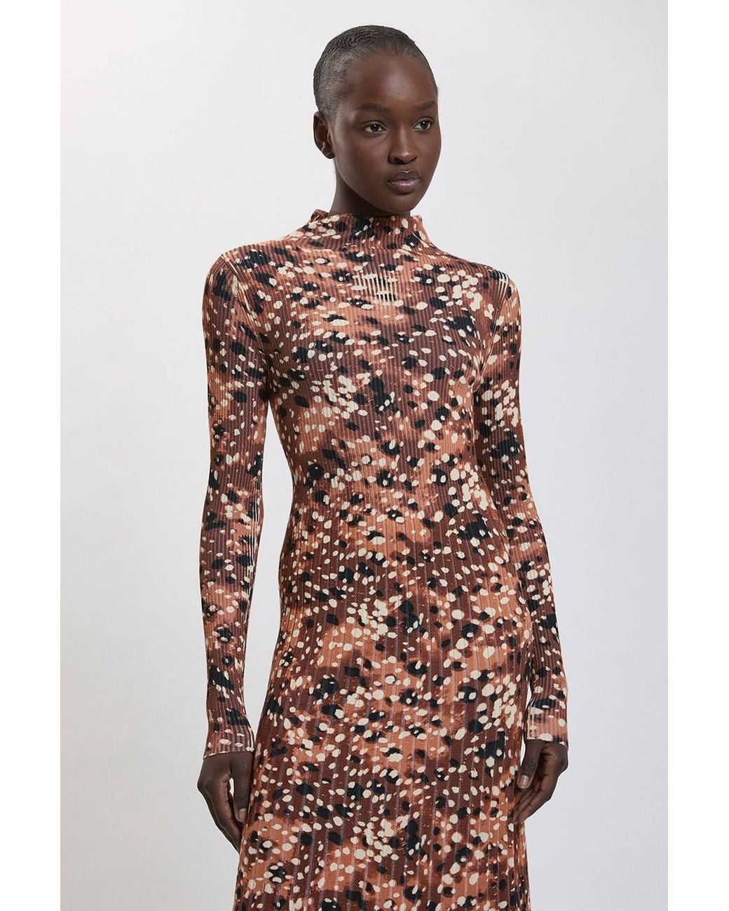 Karen Millen Multicolor Geo Jacquard Knit Maxi Dress