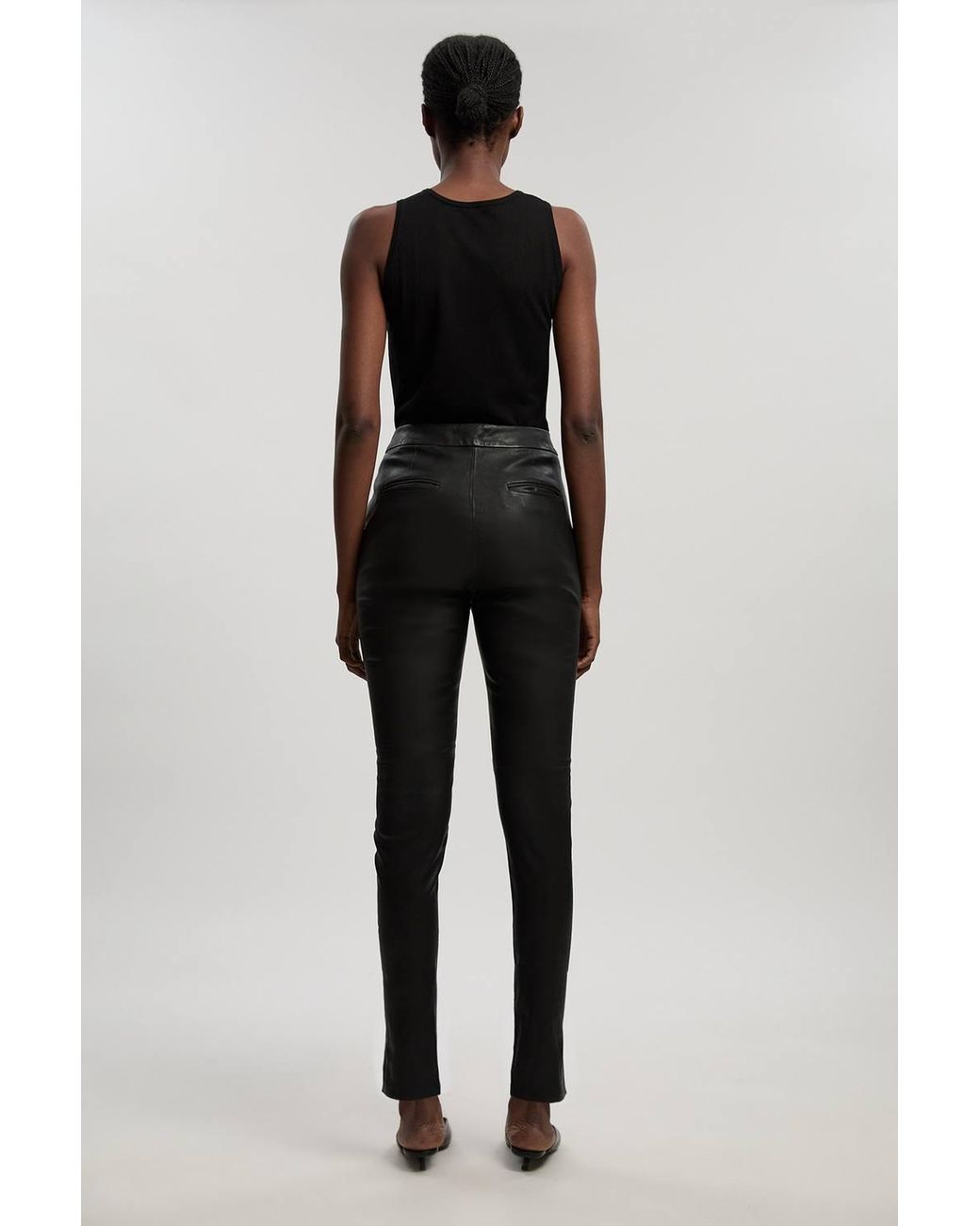 Karen Millen Black Forever Stretch Leather Legging Pants