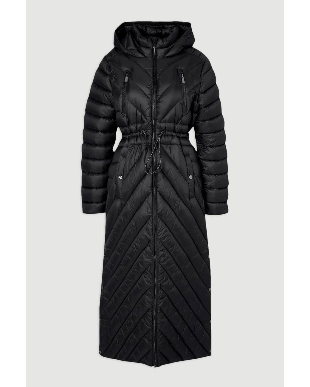 Karen Millen Black Plus Size Lightweight Packable Maxi Coat