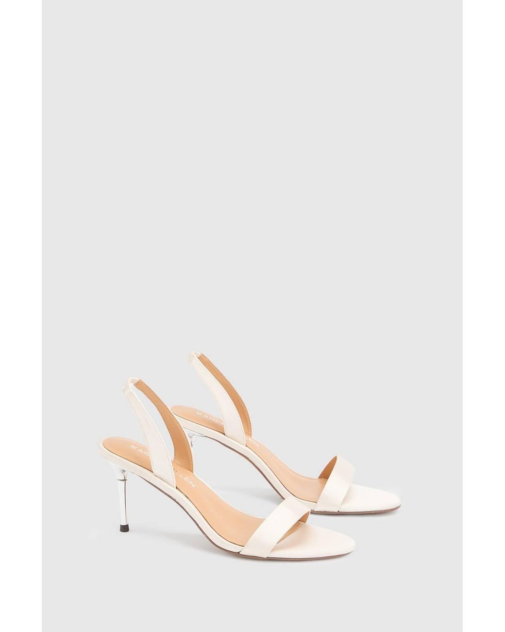 Karen Millen White Satin Heeled Sandal