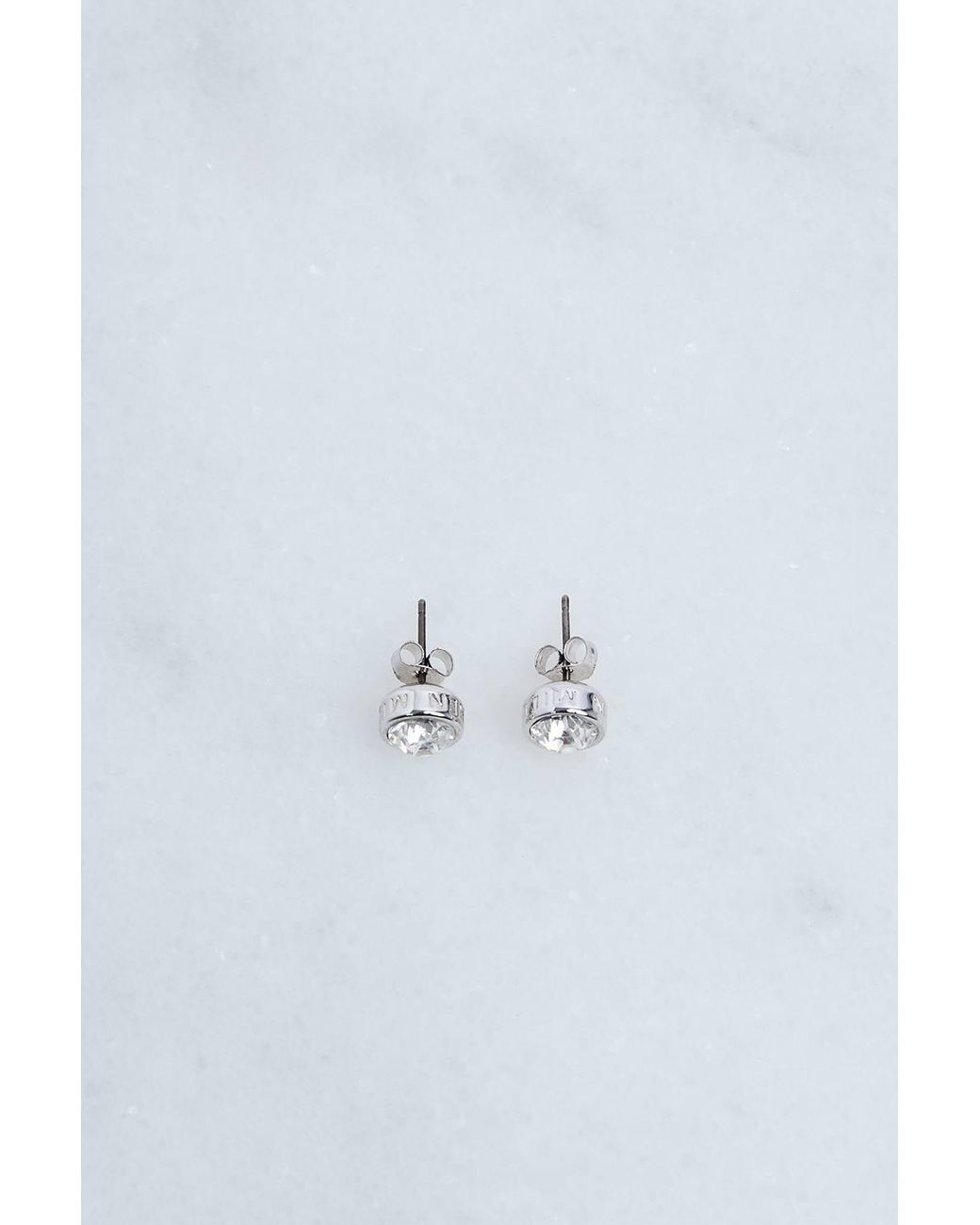 Karen Millen Blue Hand Set European Crystal Solitaire Stud Earrings