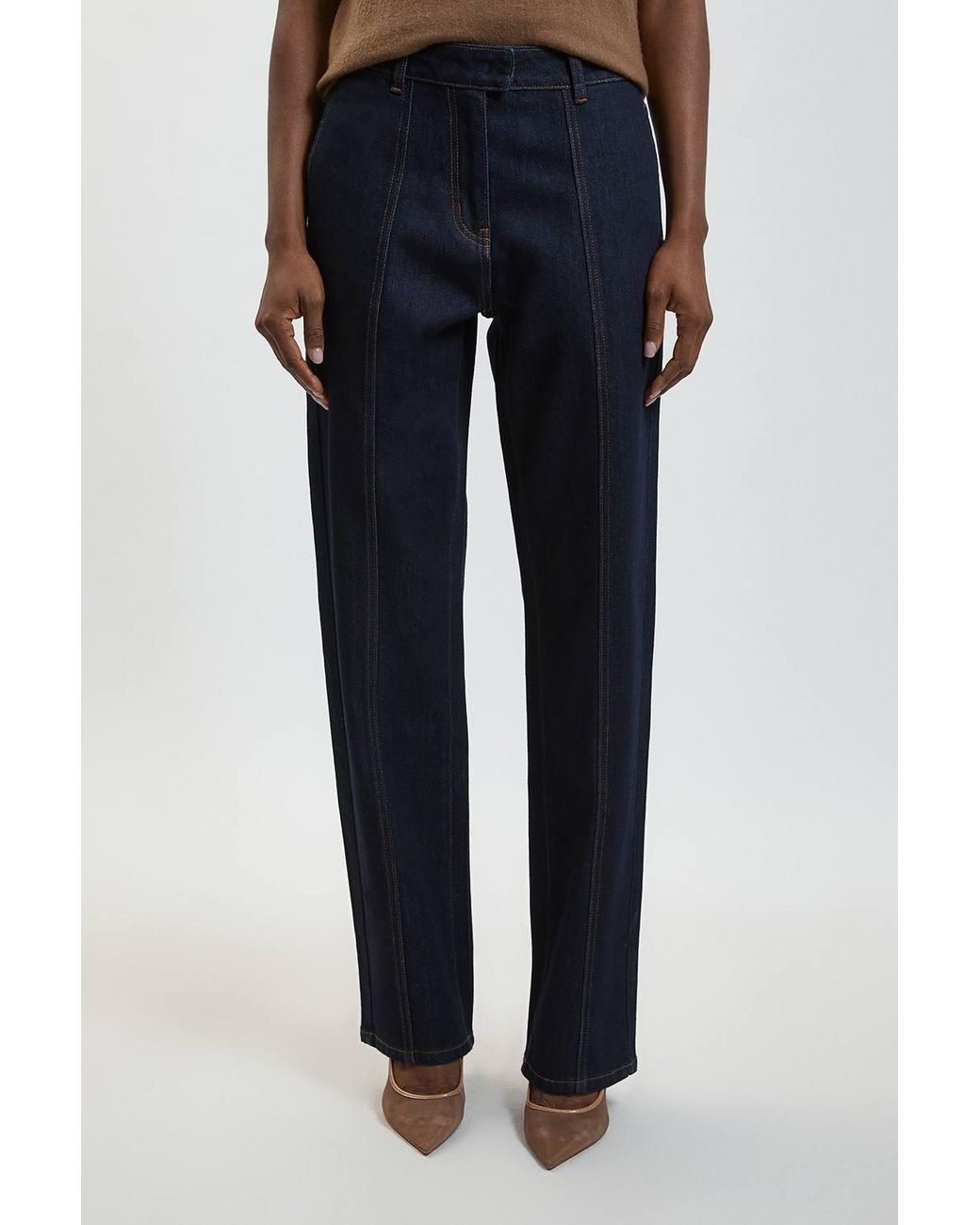 Karen Millen Blue Denim Straight Leg Jeans