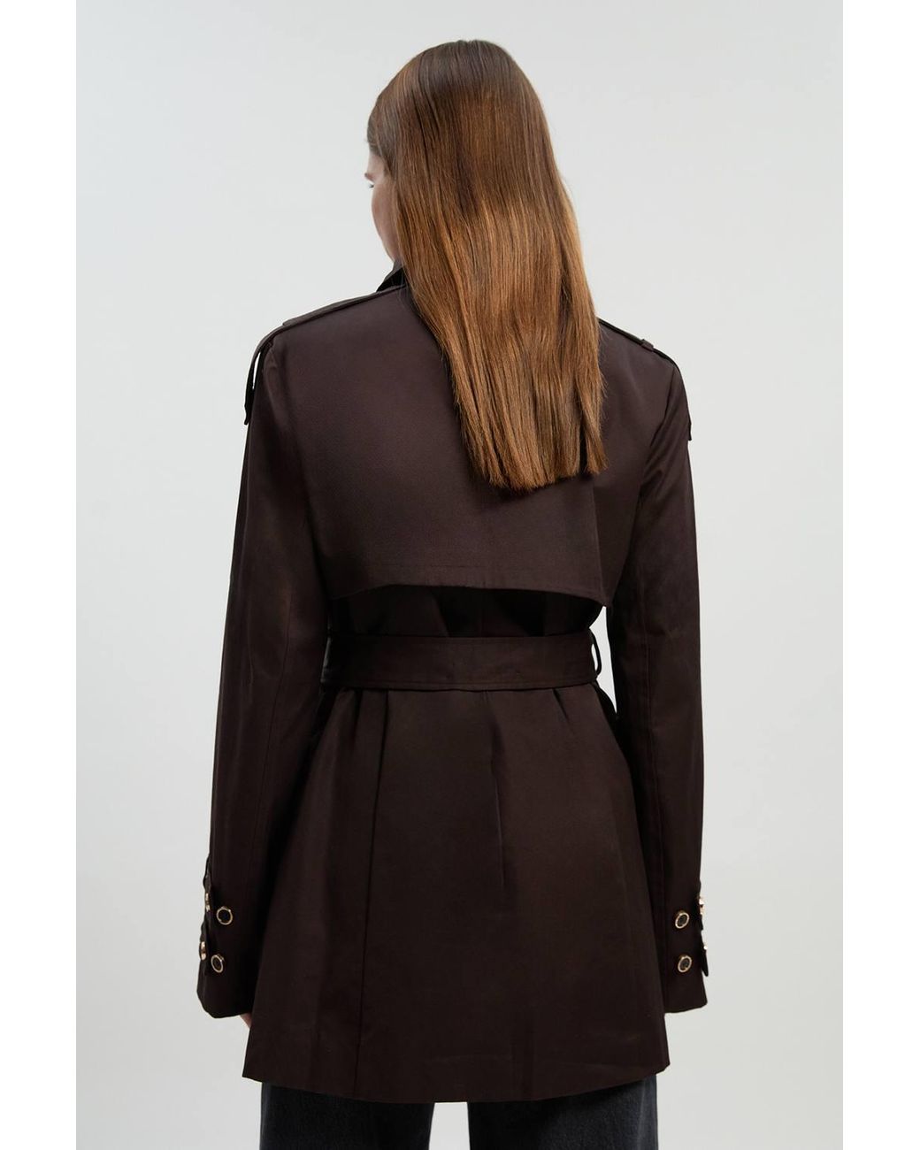 Karen Millen Black Short Trench Coat