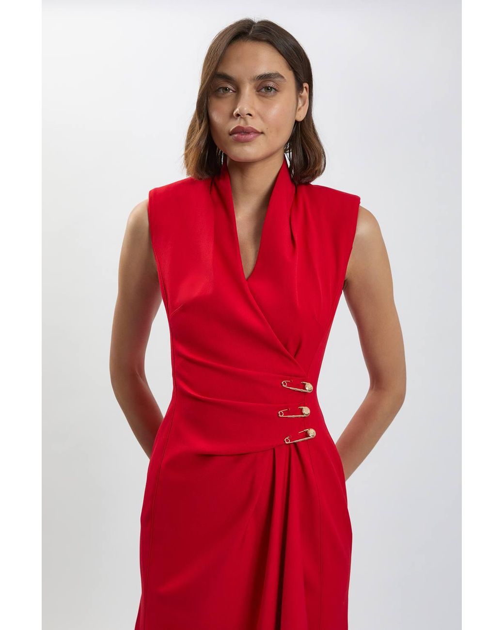 Karen Millen Trim Tailored Midi Pencil Dress