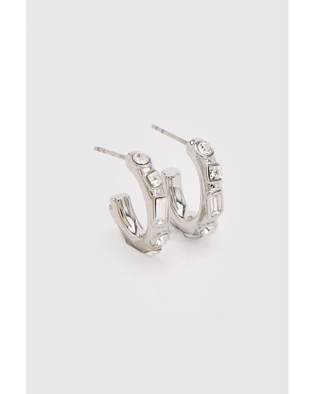 Karen Millen Black Crystal Hoop Earrings