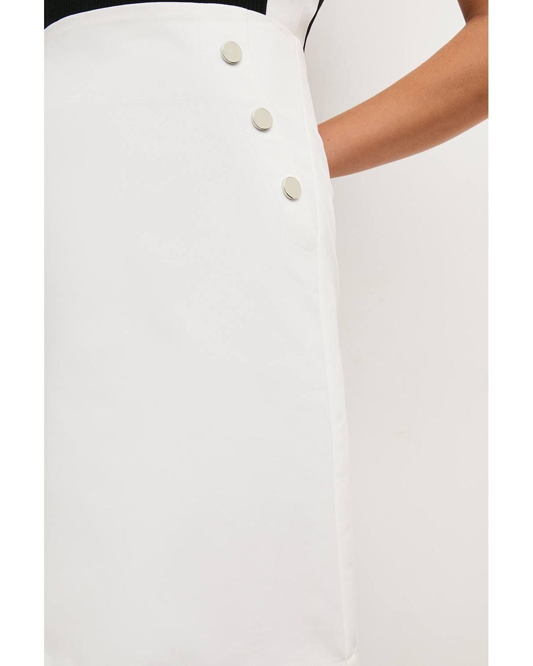 Karen Millen White Petite Essential Techno Woven Skirt