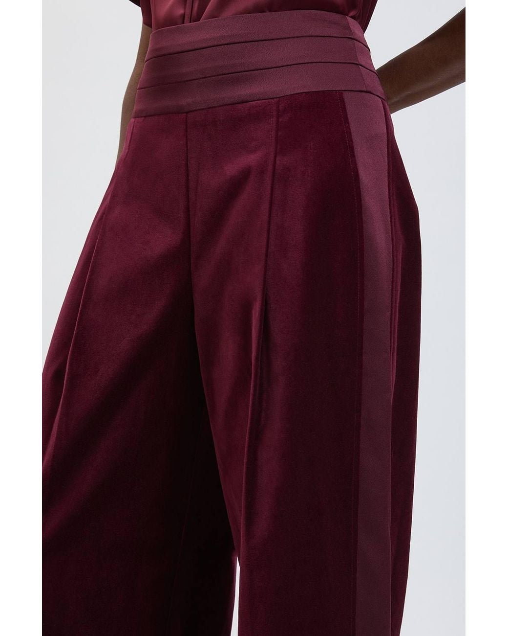 Karen Millen Velvet Tailored Wide Leg Trouser