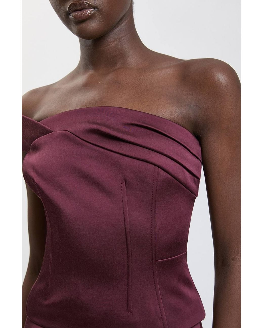 Karen Millen Purple Tailored Satin Bodice Top