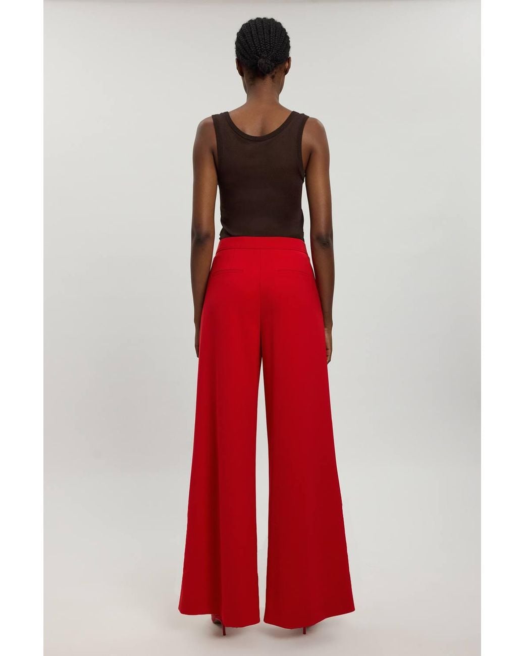 Karen Millen Compact Viscose Tailored Wide Leg Trouser