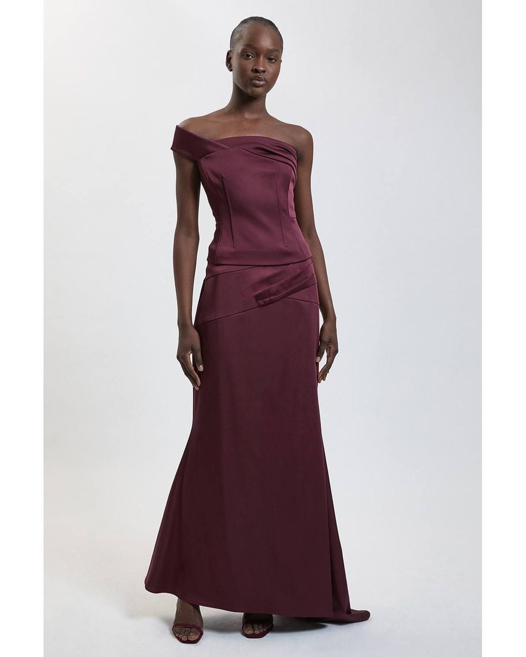 Karen Millen Purple Tailored Satin Bodice Top