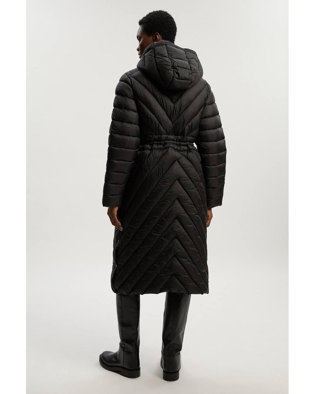 Karen Millen Black Petite Lightweight Knee Length Packable Coat