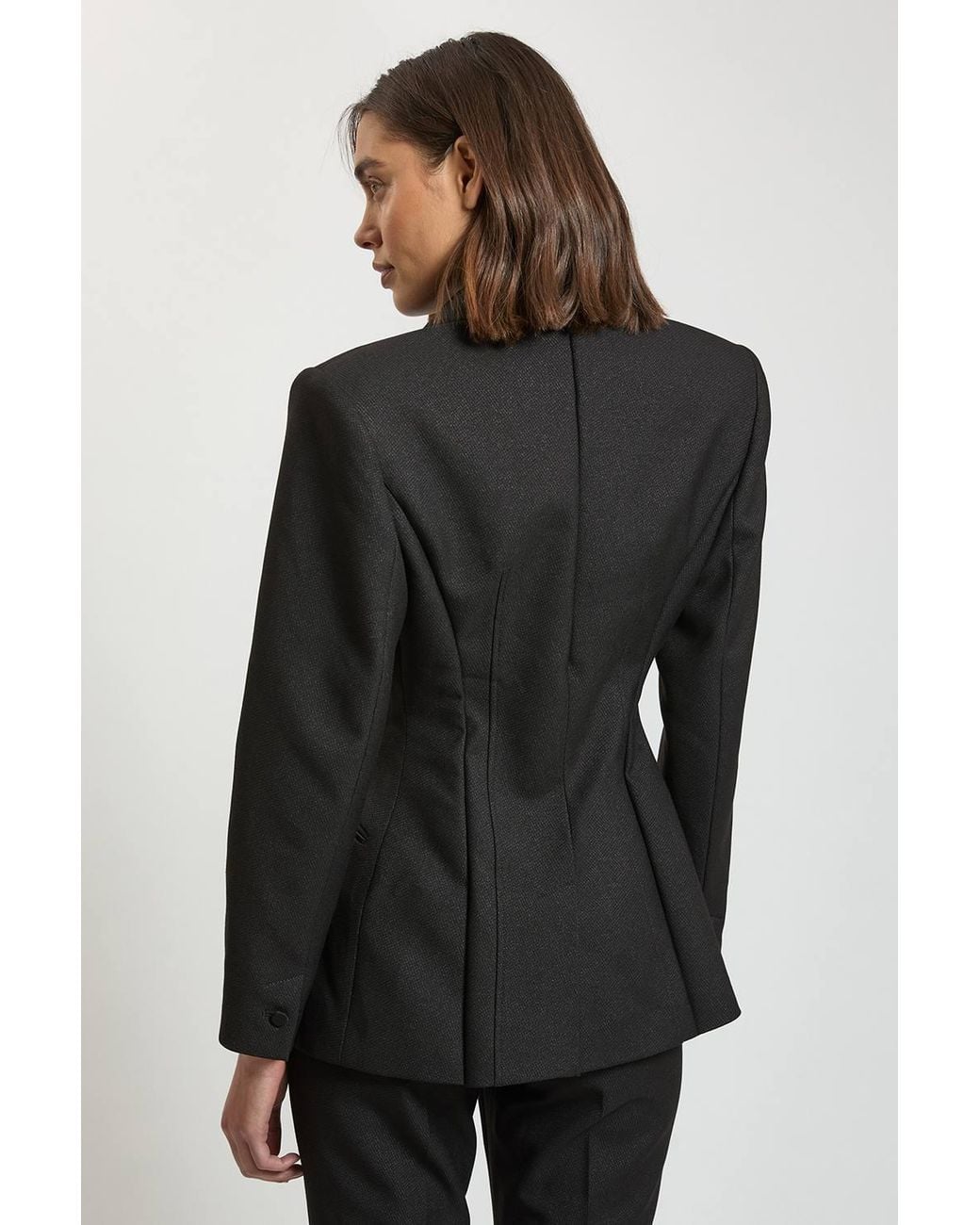 Karen Millen Blue Harper's Bazaar Tailored Double Breasted Blazer