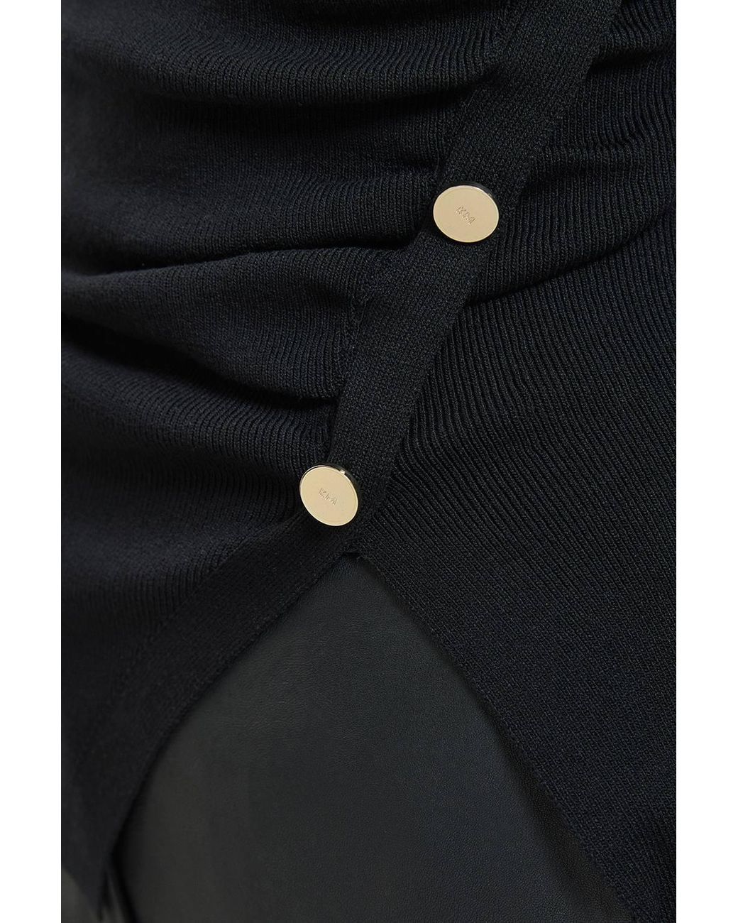 Karen Millen Black Asymmetric Fastening Viscose Knit Jumper