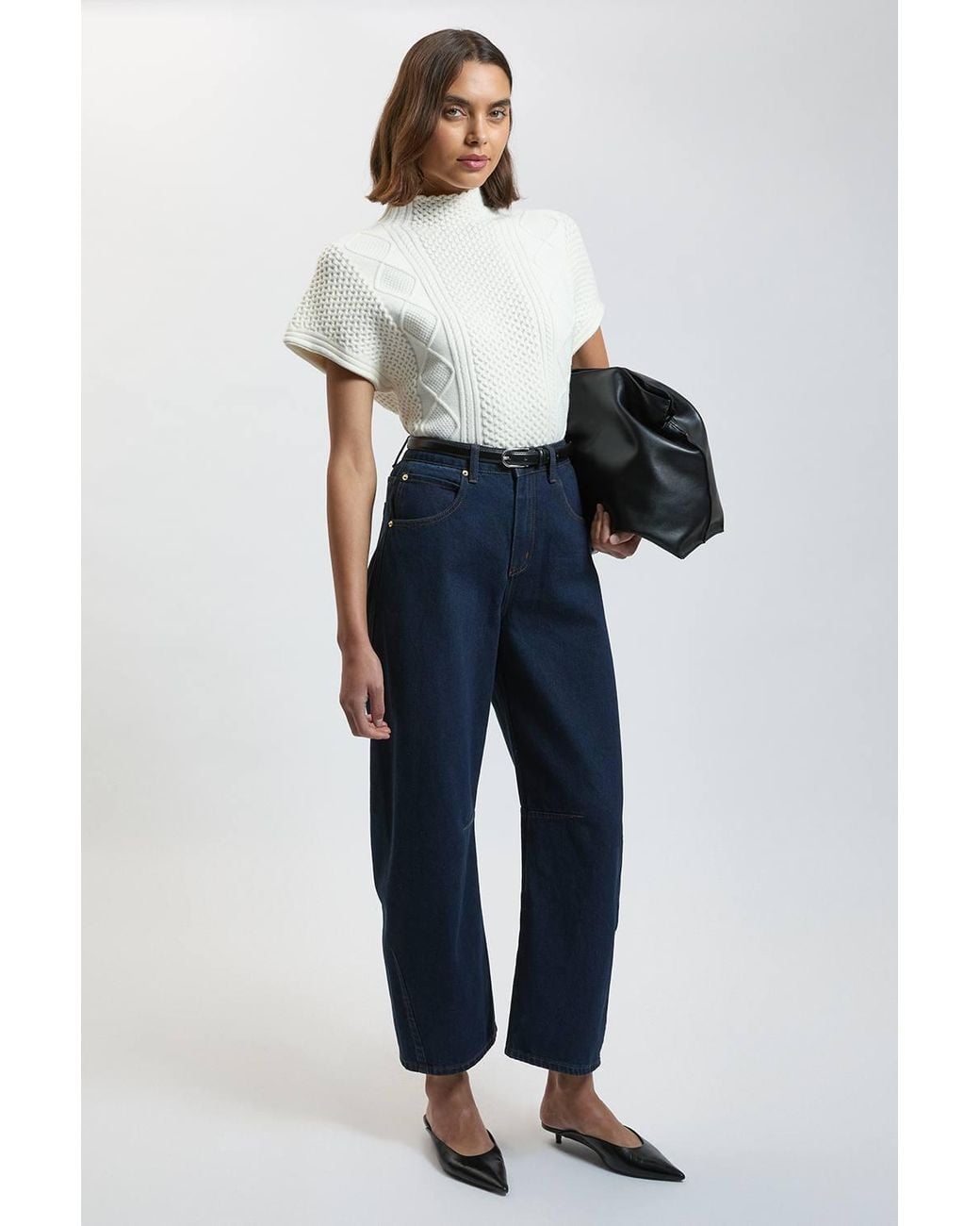 Karen Millen White Cable Knit Tank Jumper