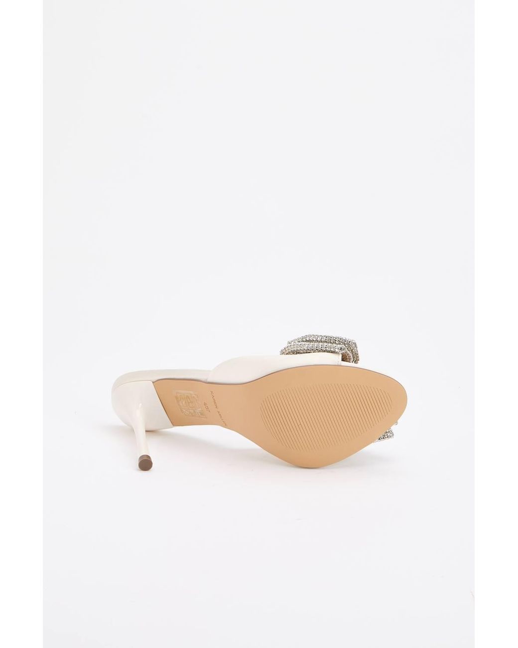 Karen Millen Natural Satin Bow Embellishment Peep Toe Mule