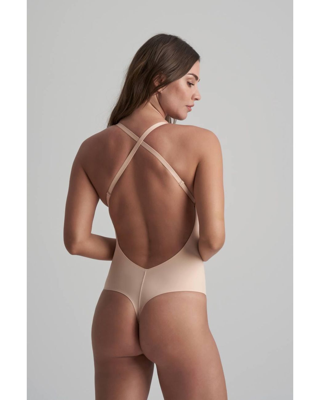 Karen Millen Natural Low Back Bodysuit Thong