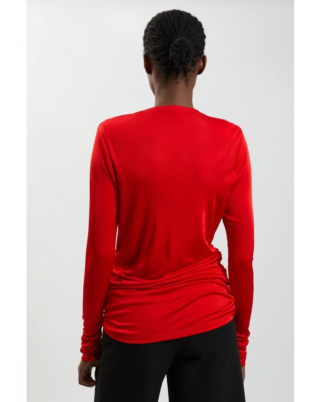 Karen Millen Red Cowl Viscose Crepe Neck Sleeveless Top