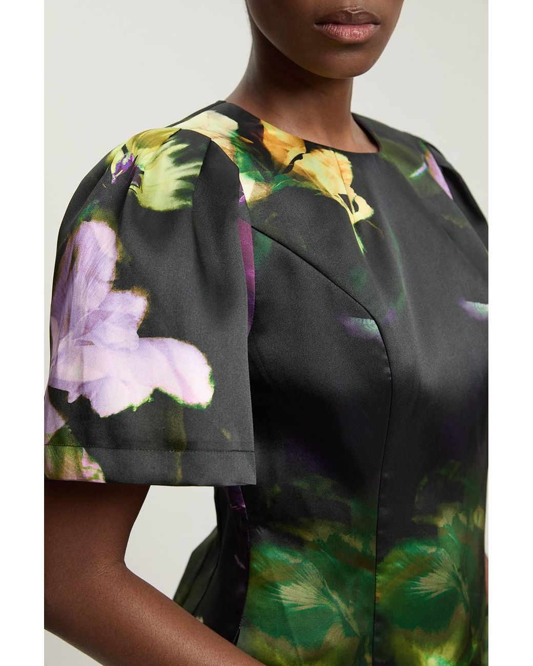 Karen Millen Multicolor Floral Print Twill Top