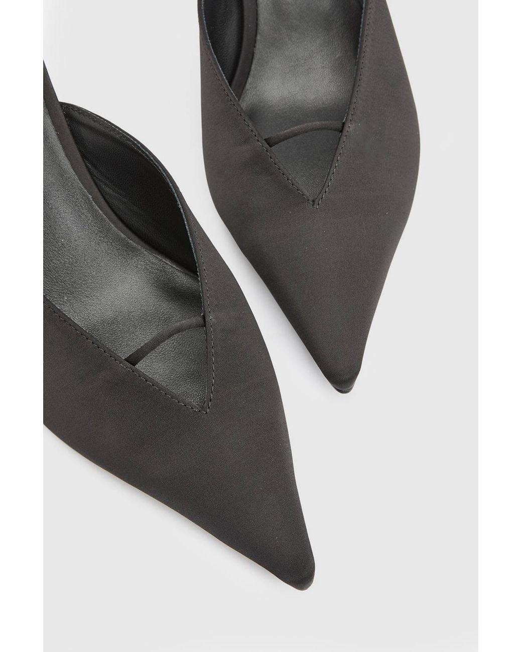 Karen Millen White Satin Closed Toe Heeled Mules