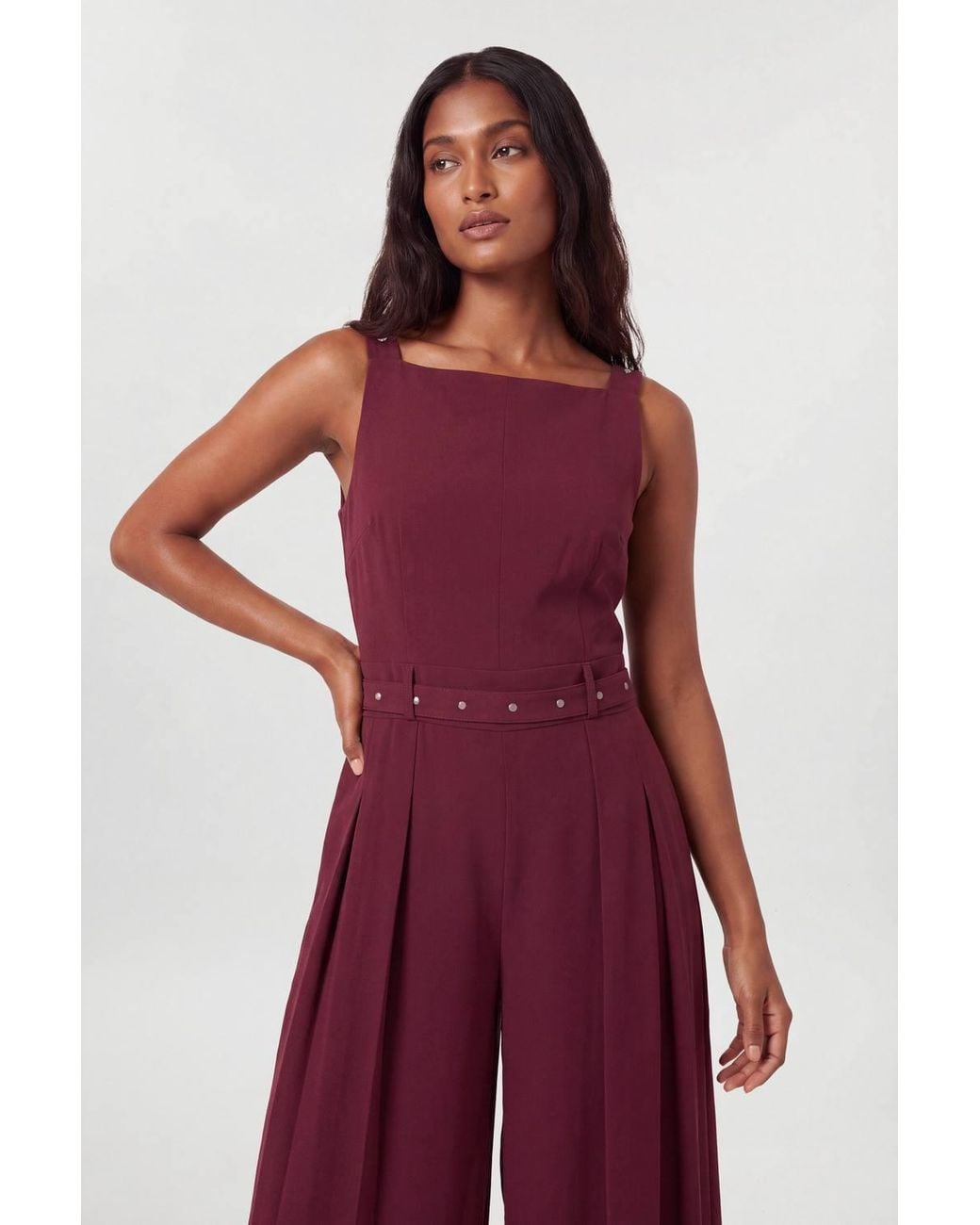 Karen Millen Tailored Crepe Pleated Kilt Jumpsuit