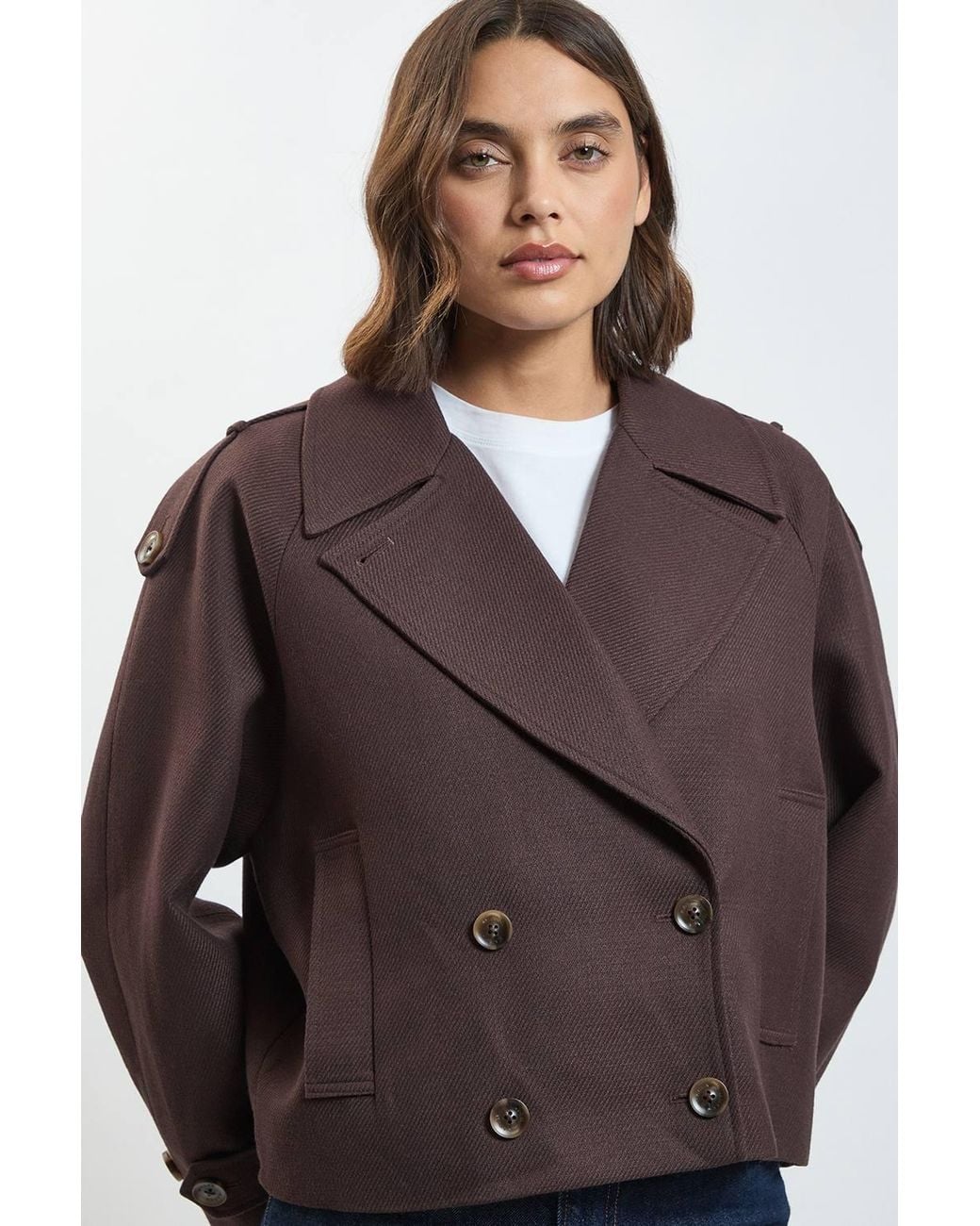 Karen Millen Blue Wool Blend Bomber Coat