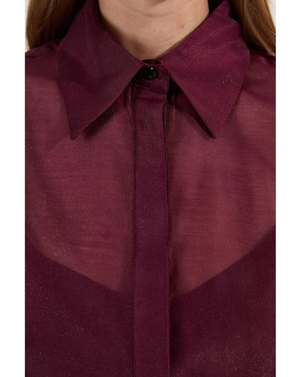 Karen Millen Purple Organdie Woven Shirt