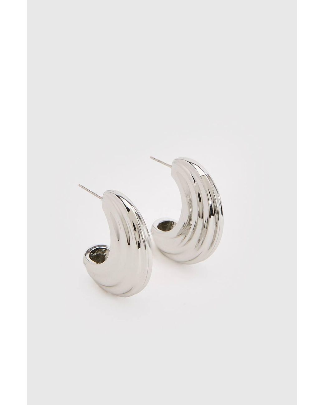 Karen Millen Brown Tapered Hoop Earrings