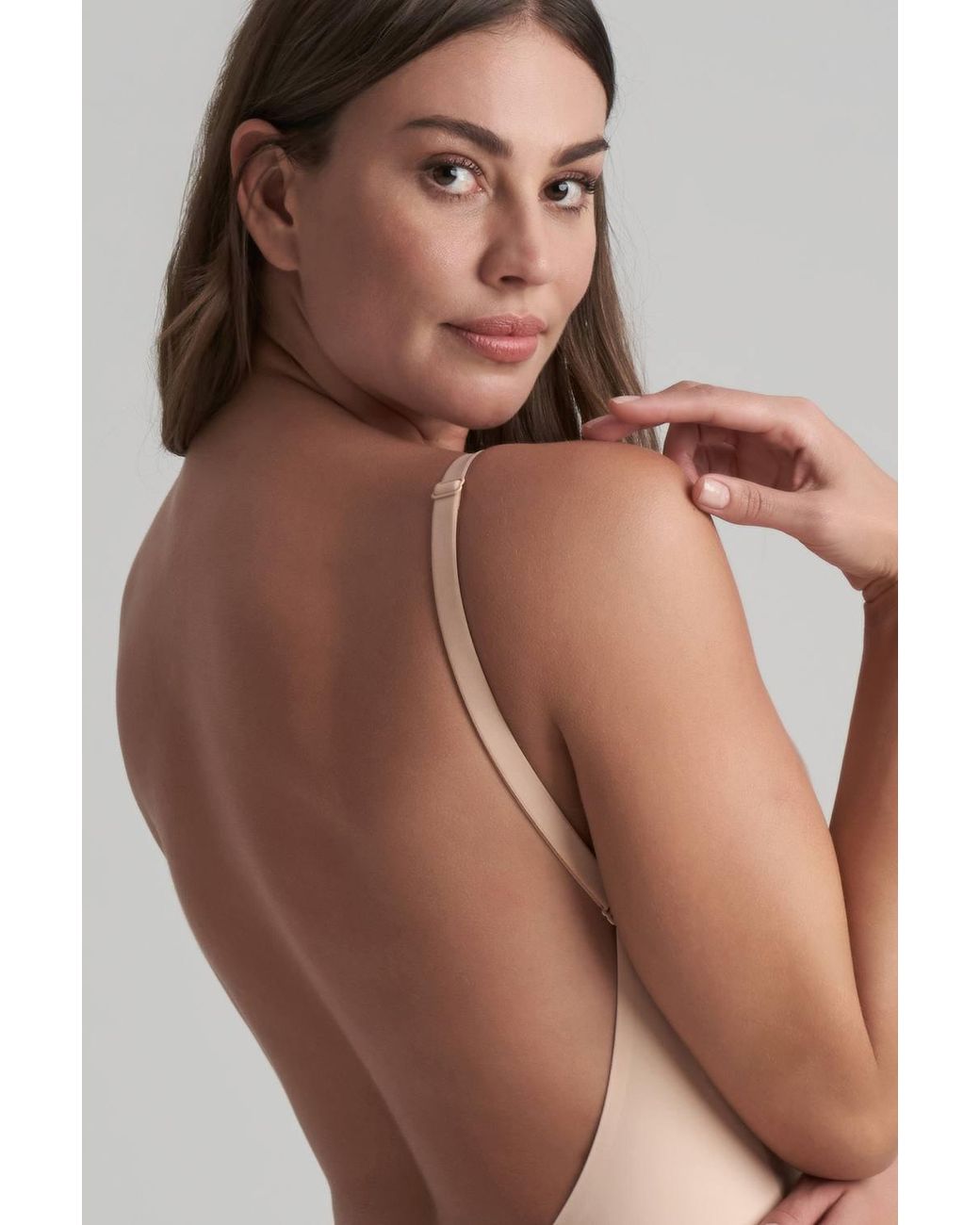 Karen Millen Natural Low Back Bodysuit Thong