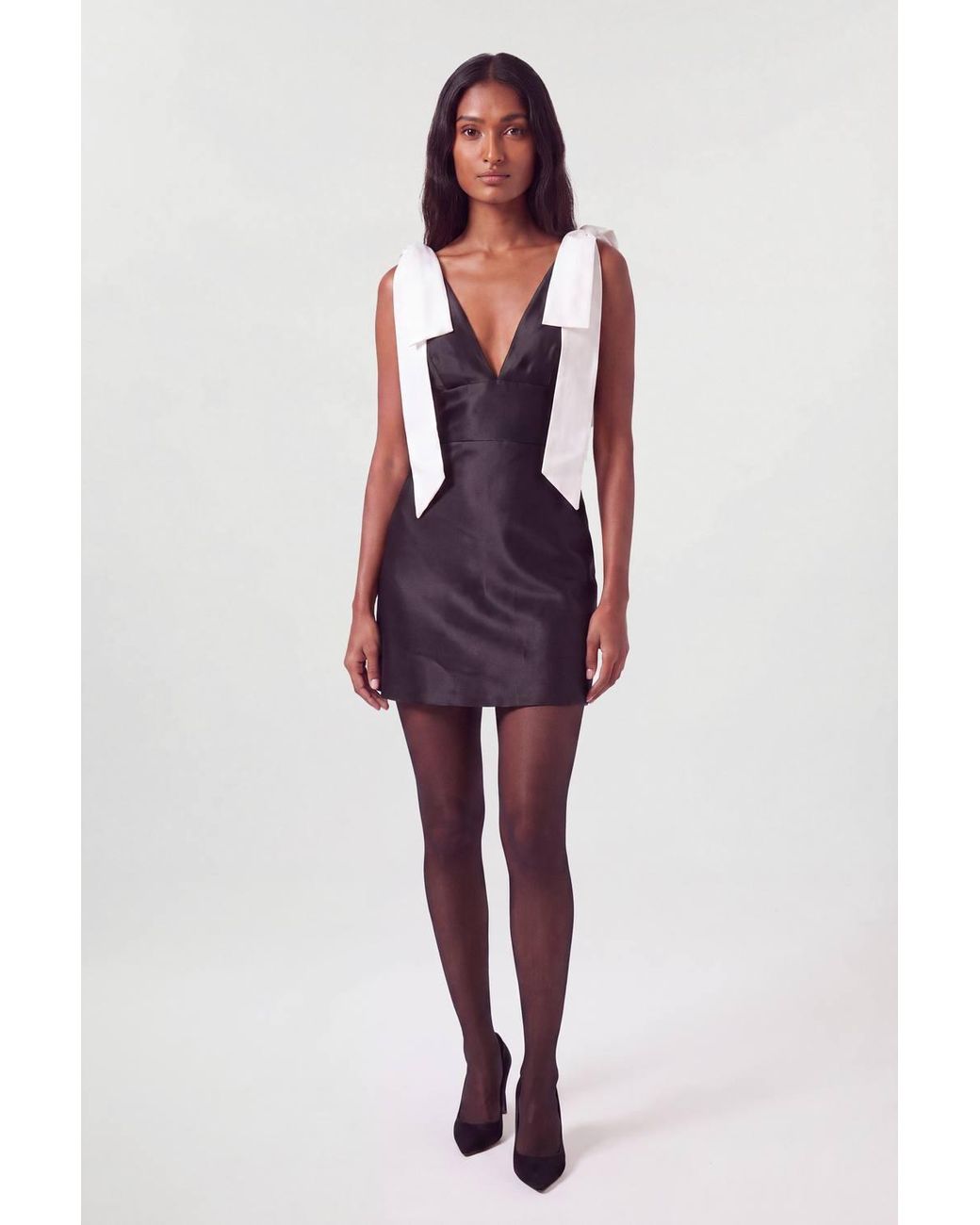 Karen Millen Purple Contrast Tie Shoulder Twill Mini Dress