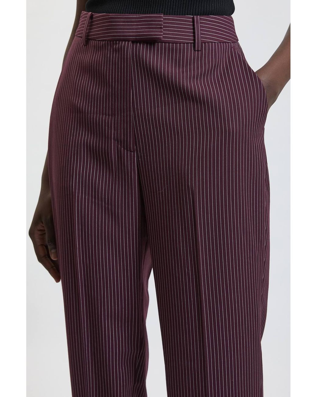 Karen Millen Pinstripe Tailored Wide Leg Trouser