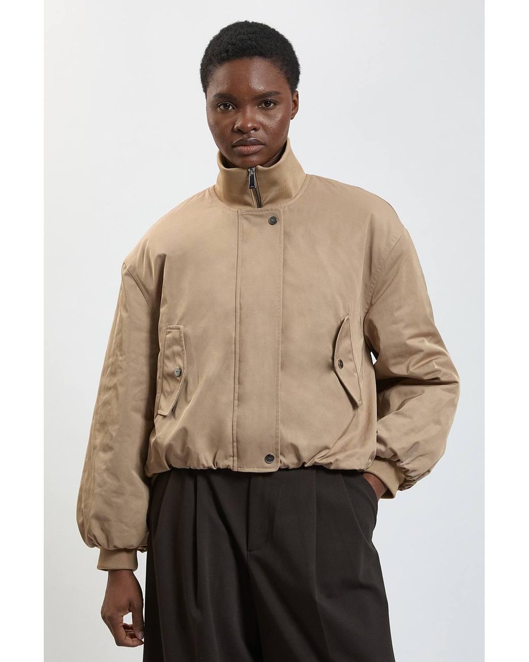 Karen Millen Natural Padded Short Trench Coat