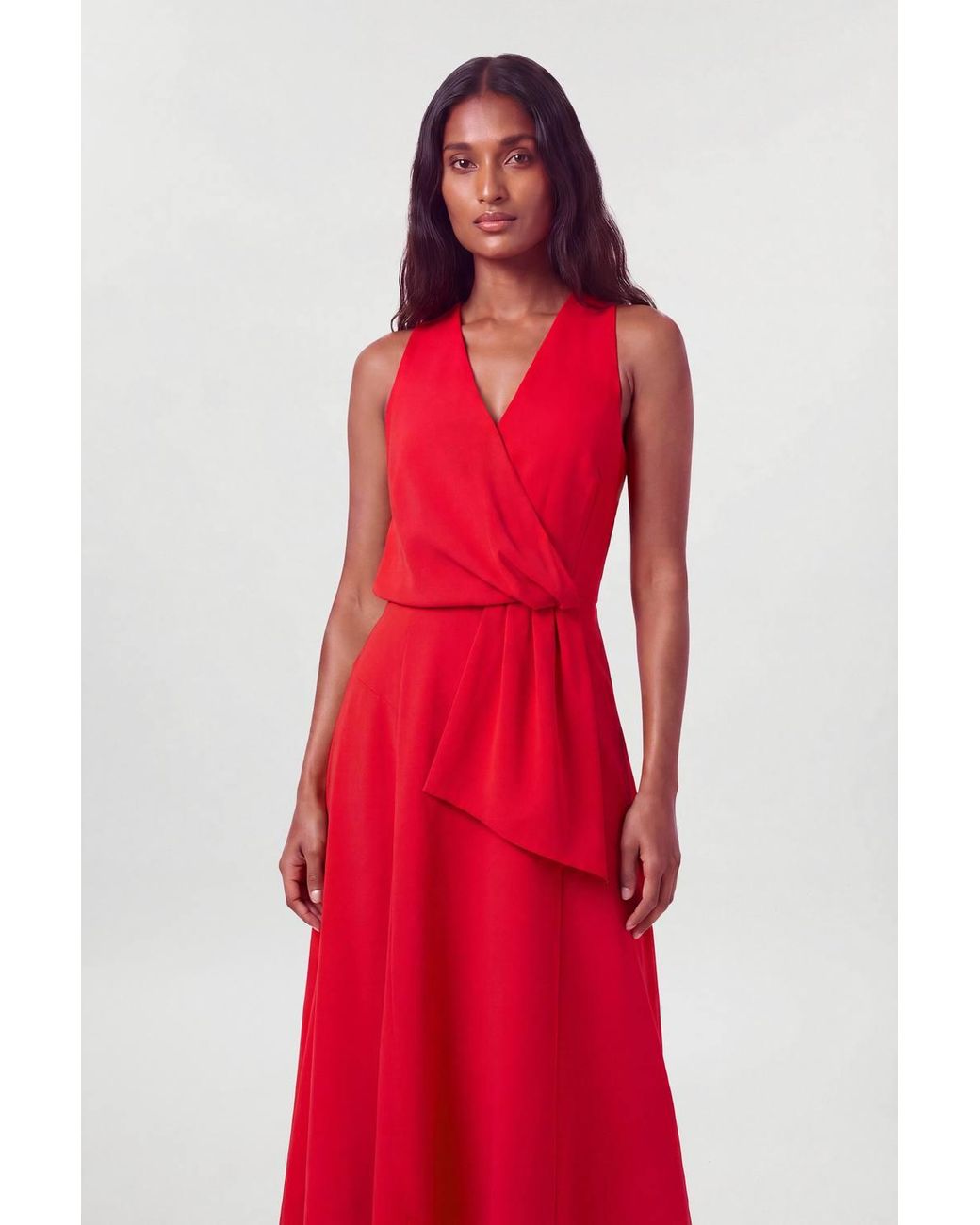 Karen Millen Soft Tailored Drape Midi Dress
