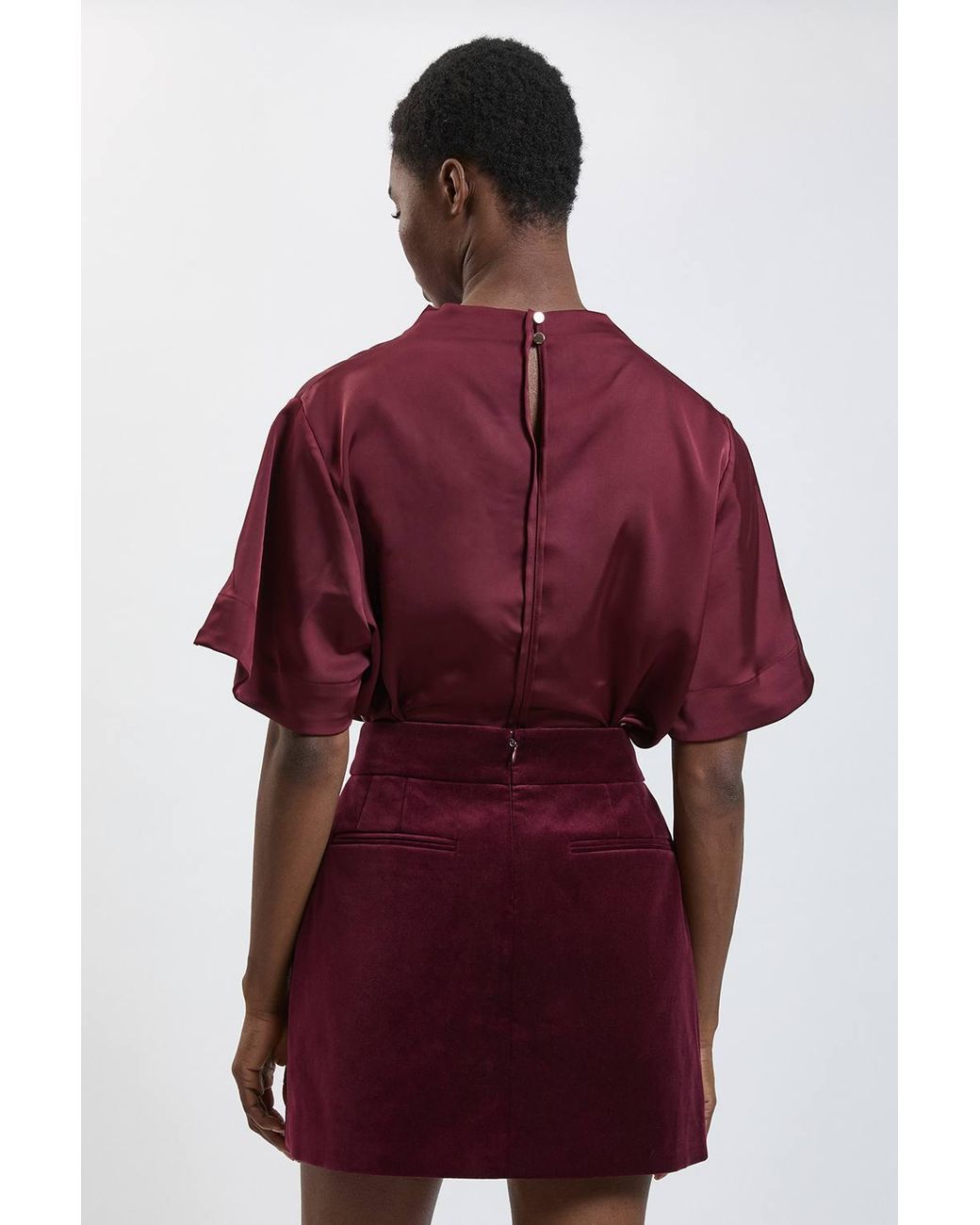 Karen Millen Tailored Velvet Mini Skirt
