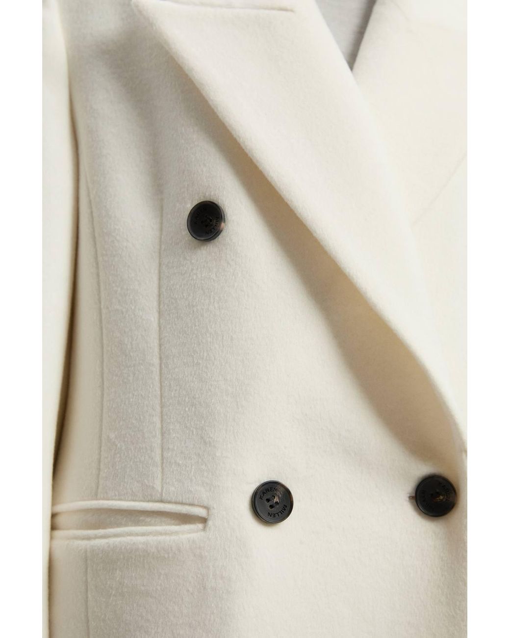 Karen Millen White Petite Brushed Wool Oversized Double Breasted Tailored Maxi Coat