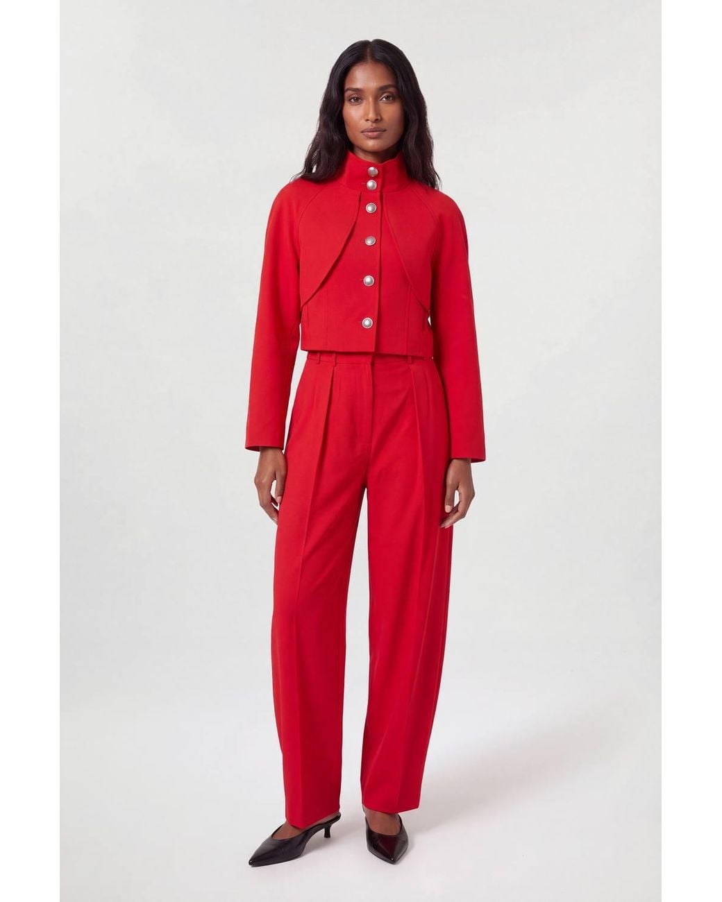 Karen Millen Polished Compact Rounded Tailored Jacket