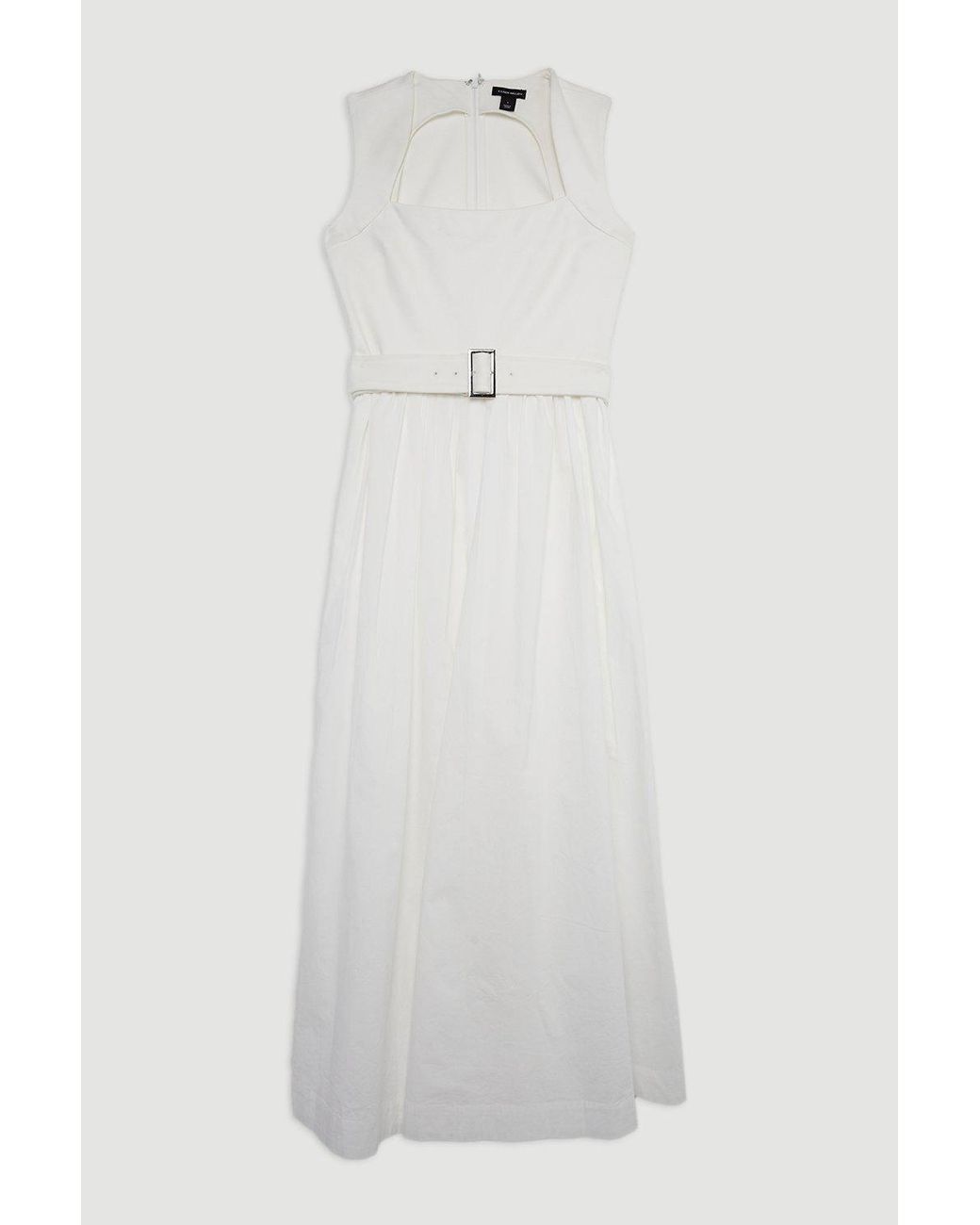 Karen Millen Gray Scoop Neck Jersey Cotton Mix Maxi Dress