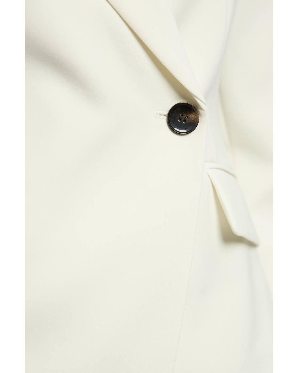 Karen Millen White Compact Viscose Single Breasted Tailored Blazer