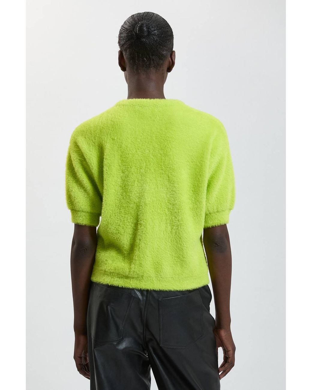 Karen Millen Multicolor Petite Luxury Fluffy Short Sleeve Knit Jumper