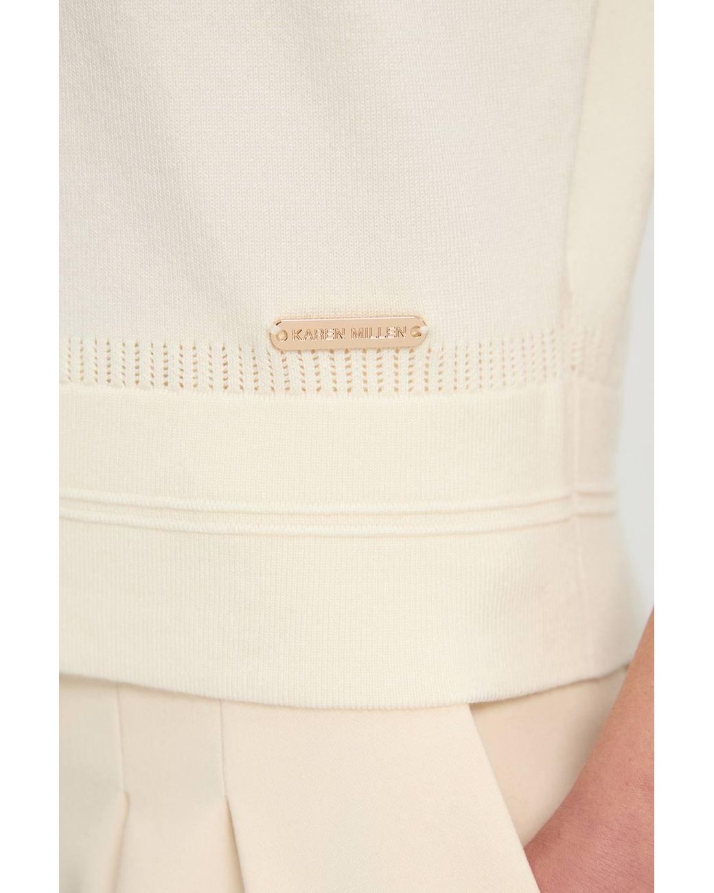 Karen Millen Brown Forever Viscose Blend High Neck Knitted Tank Top