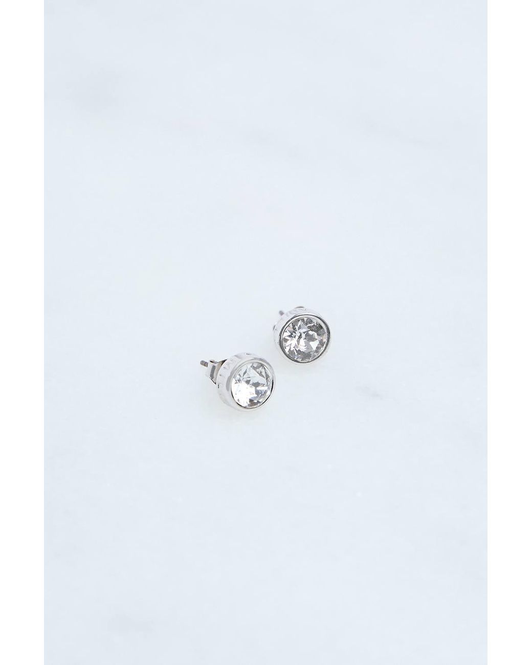 Karen Millen Blue Hand Set European Crystal Solitaire Stud Earrings
