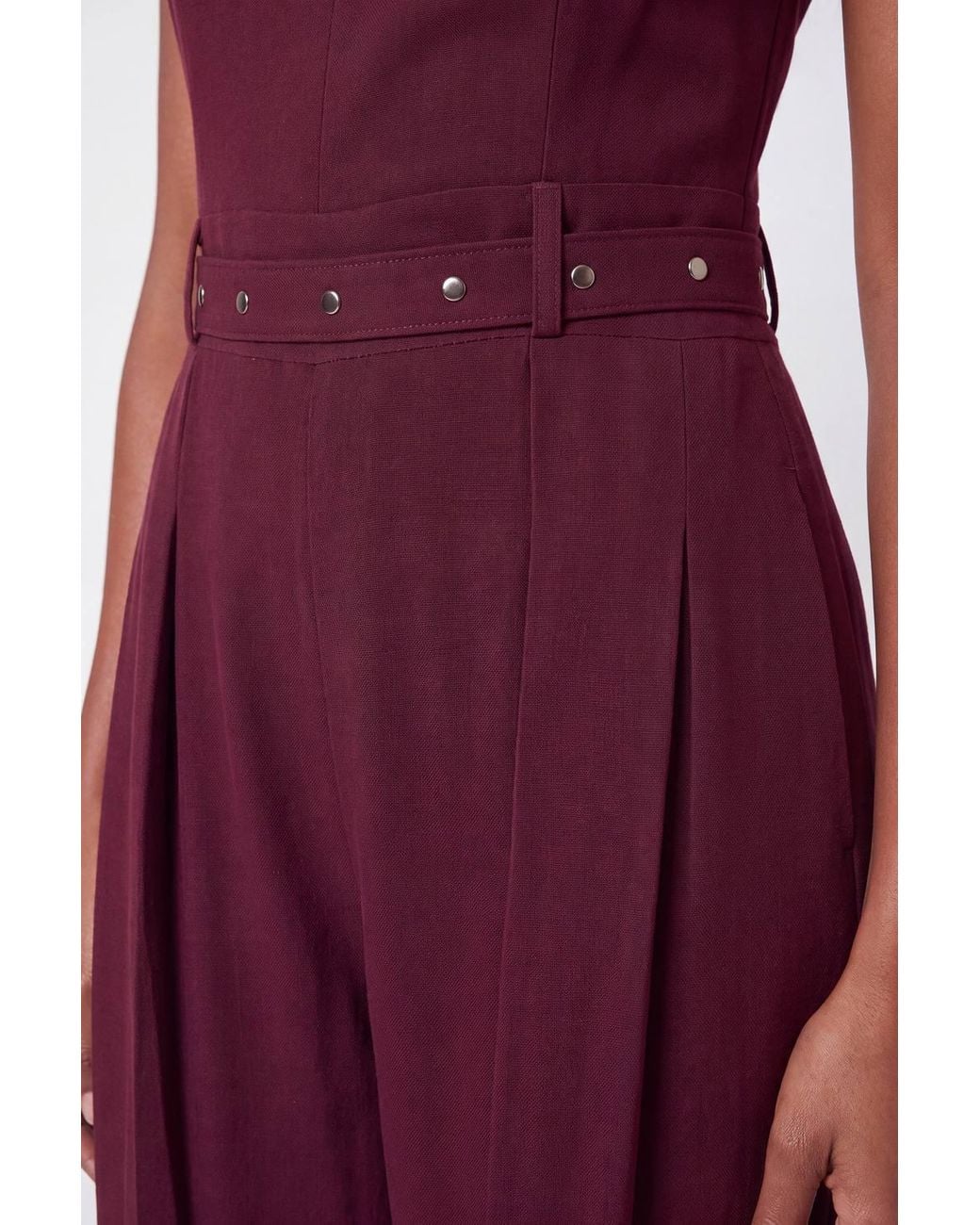 Karen Millen Tailored Crepe Pleated Kilt Jumpsuit