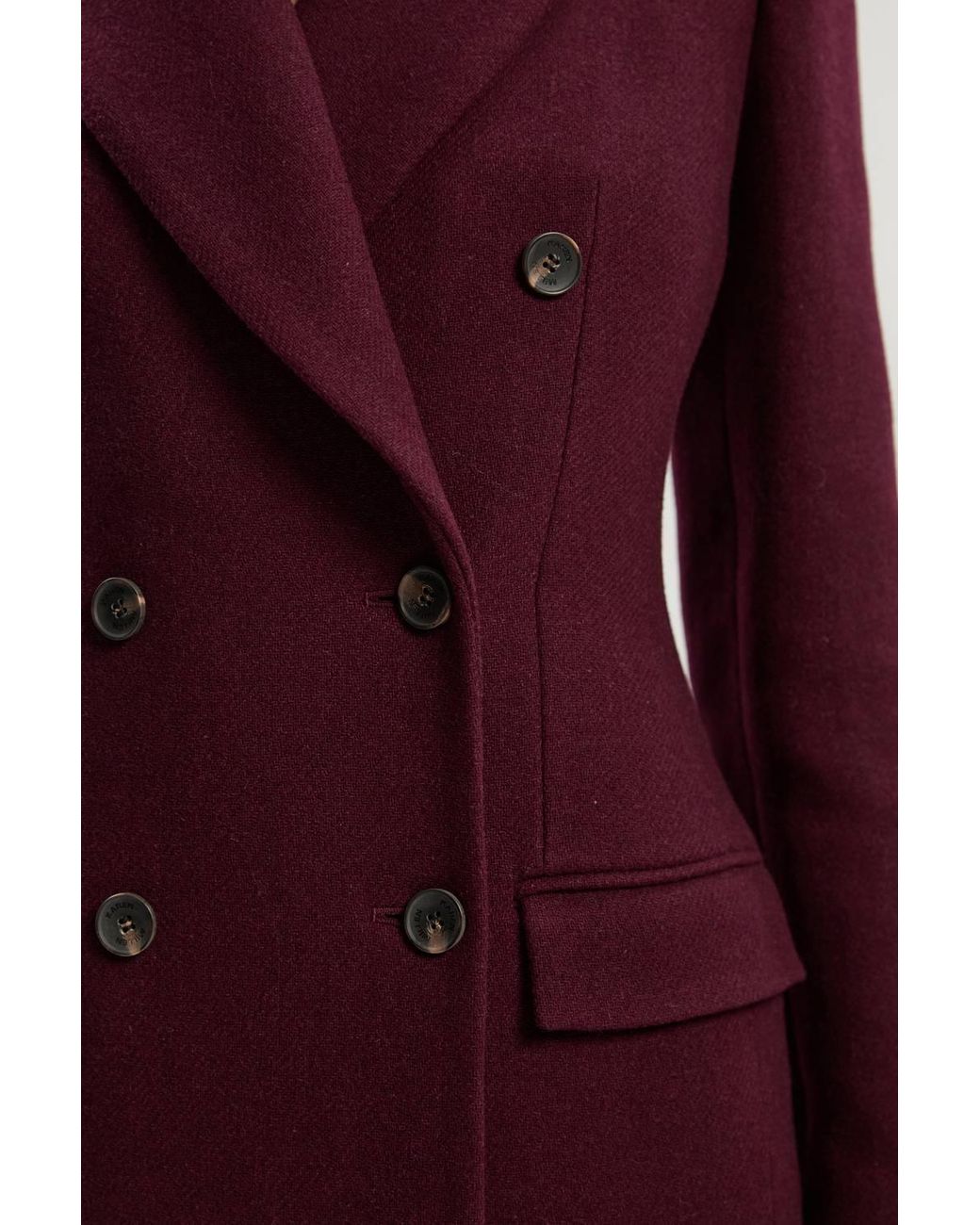 Karen Millen Forever Wool Double Breasted Tailored Midi Coat