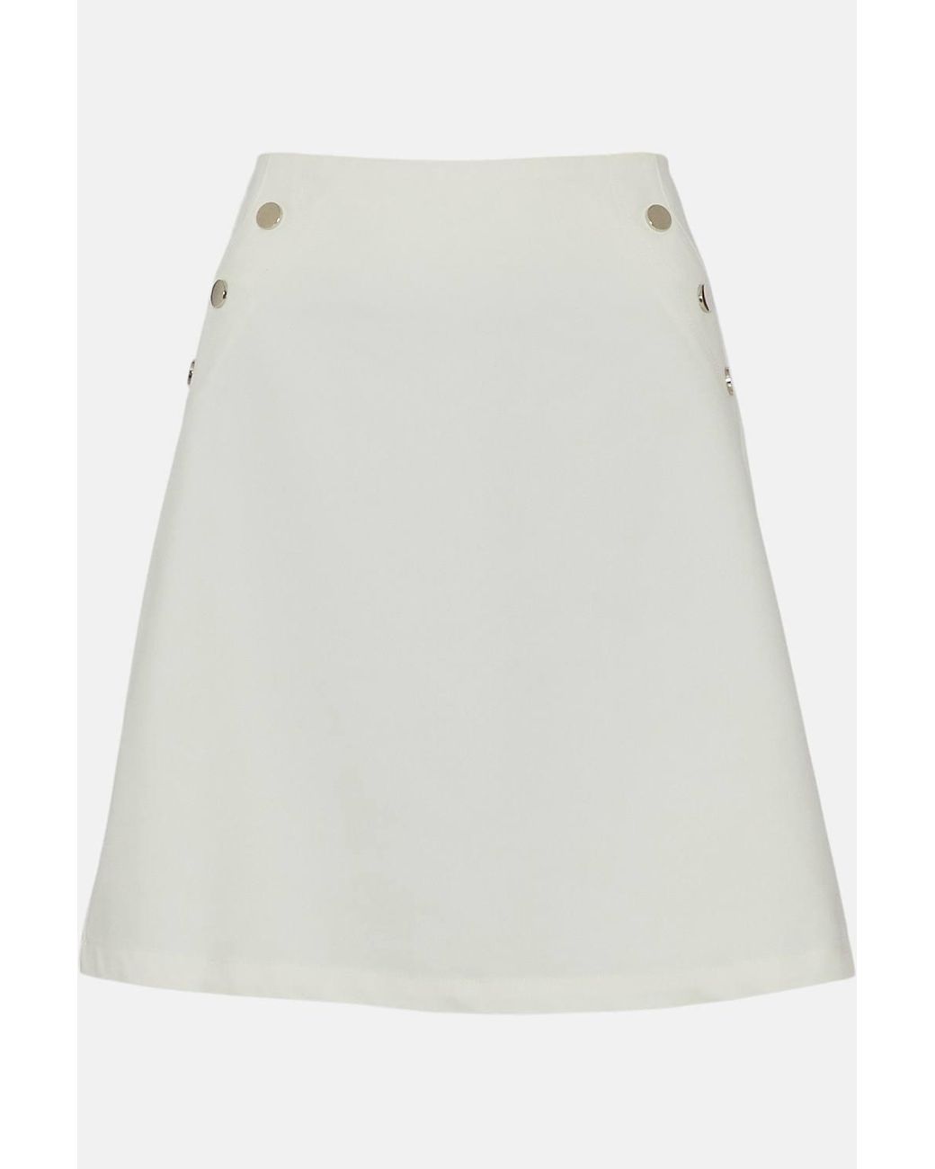 Karen Millen White Petite Essential Techno Woven Skirt