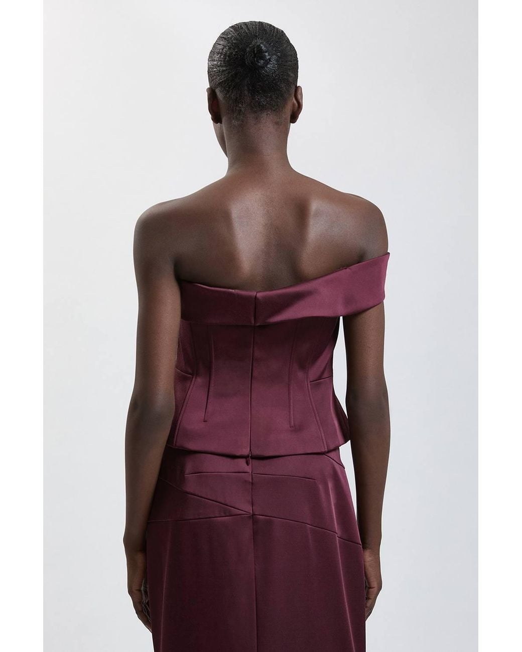 Karen Millen Purple Tailored Satin Bodice Top