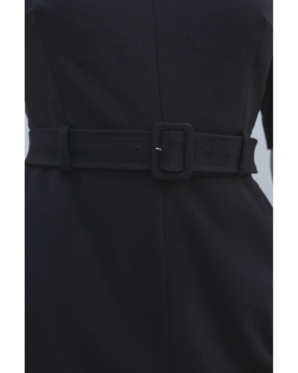 Karen Millen Black Petite Forever Structured Crepe Belted Jumpsuit